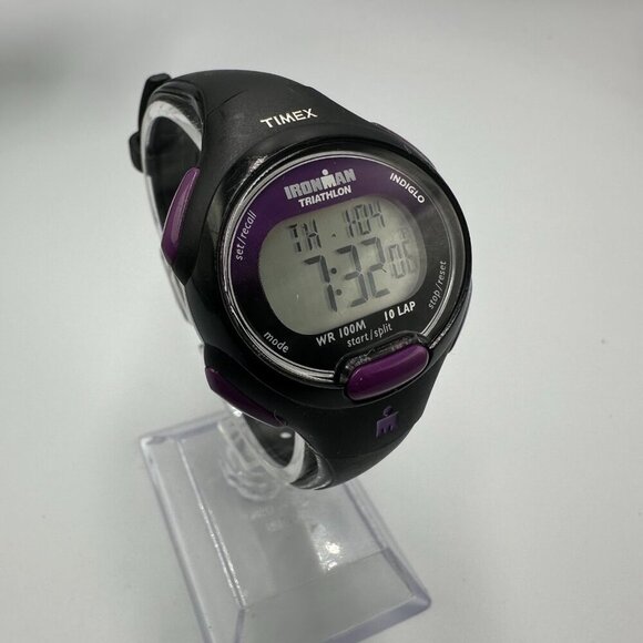 3/$30 Timex Ironman Triathlon Digital Watch Women Black Purple Water Resistant - Picture 3 of 15